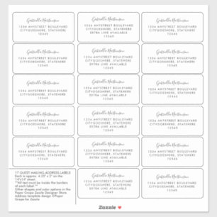 Guest Address Labels Simple Modern Calligraphy