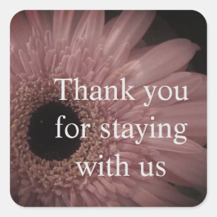 Guest Appreciation Home Rental Floral Thank You Square Sticker