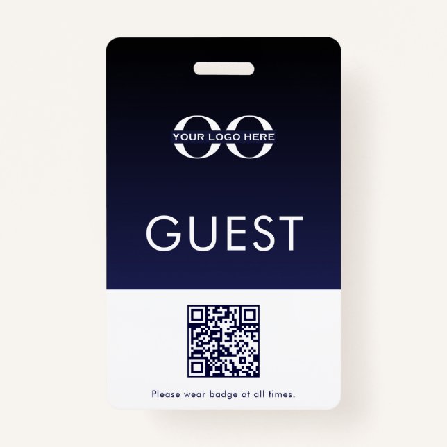 Guest Badge Company Logo QR Code ID Badge (Front)