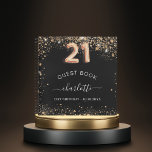 Guest book 21st birthday black gold glitter name<br><div class="desc">A guestbook for a feminine and glamourous birthday party.  A stylish black background with faux gold glitter dust. Add your name,  and text.  Age number is written with a balloon style font.</div>