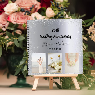 Guest book 25th wedding anniversary silver photo