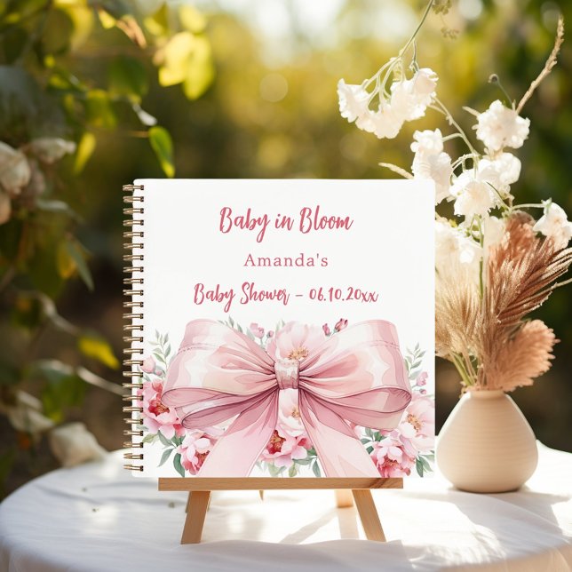 Guest book Baby in bloom bow photo Baby Shower (Creator Uploaded)