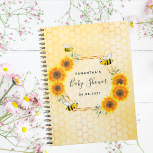 Guest book baby shower bees sunflowers