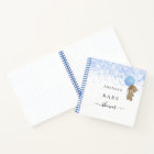 Guest book baby Shower boy blue teddy bear 