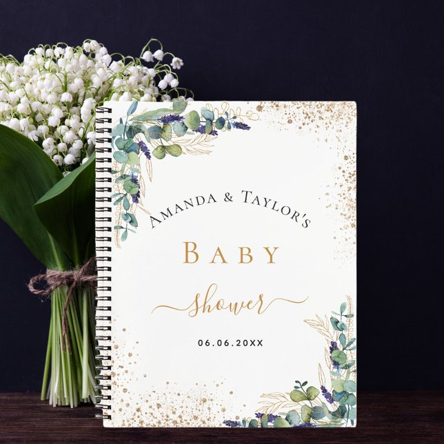 Guest book baby shower eucalyptus couple (Creator Uploaded)