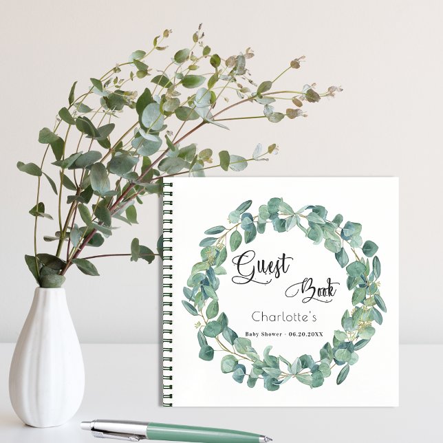 Guest book baby shower eucalyptus greenery (Creator Uploaded)