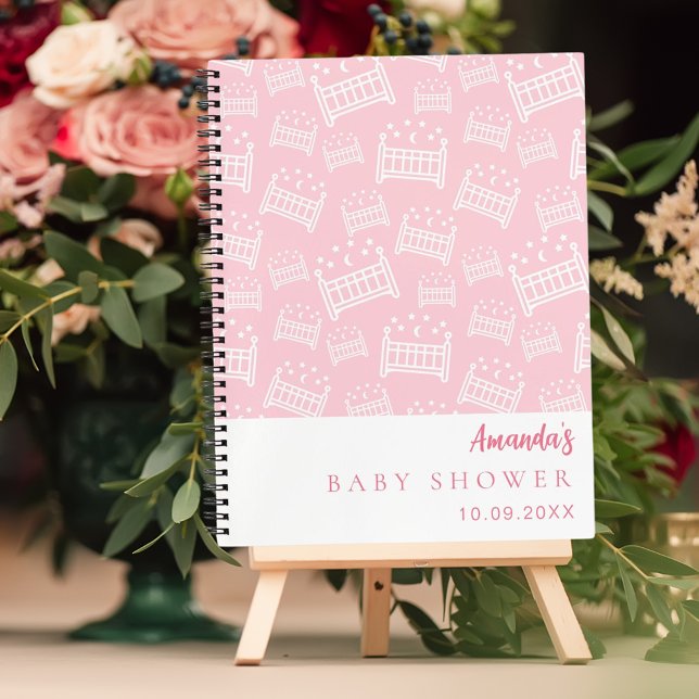 Guest Book Baby Shower girl pink white cribs (Creator Uploaded)