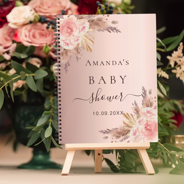 Guest book Baby Shower pampas grass rose gold (Creator Uploaded)