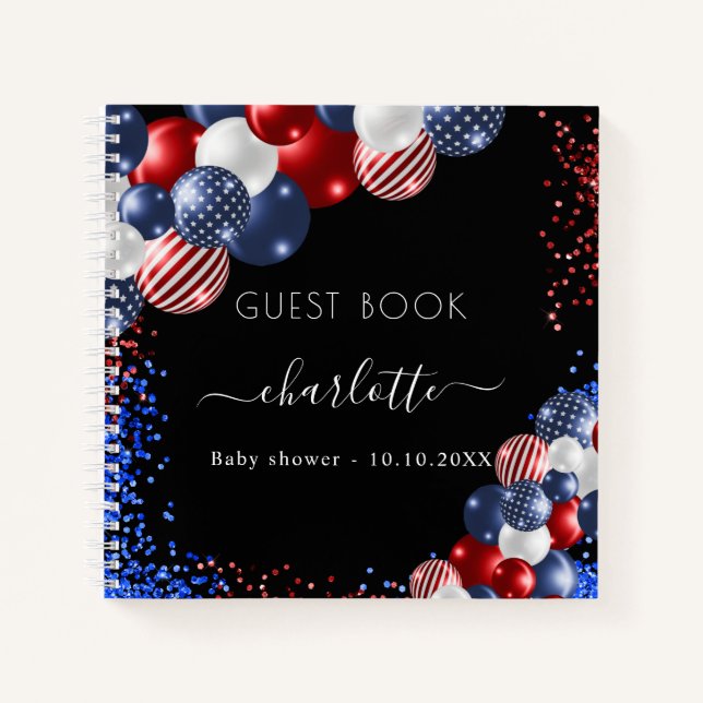 Guest book baby shower patriotic 4th july (Front)