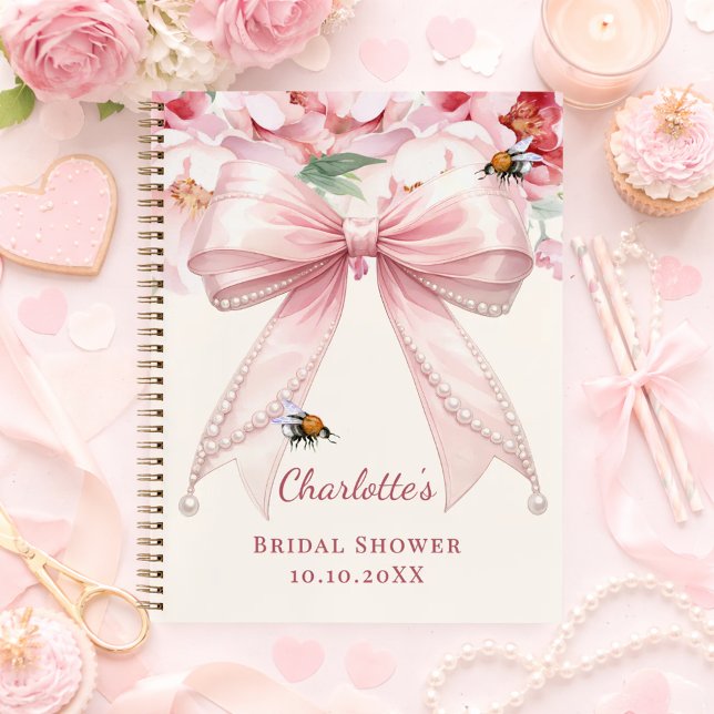 Guest book Baby Shower pink bow bride to bee (Creator Uploaded)
