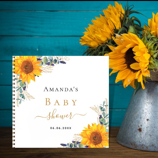 Guest book baby shower sunflowers eucalyptus (Creator Uploaded)