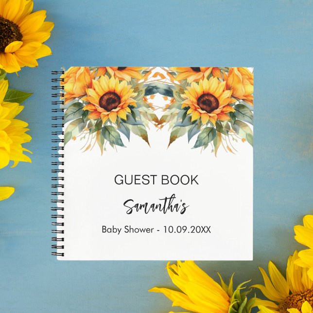 Guest book baby shower sunflowers watercolor (Creator Uploaded)