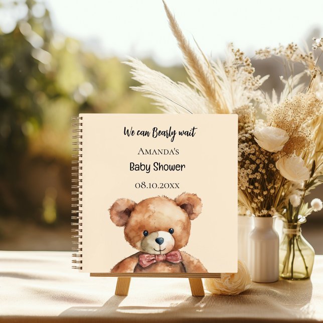 Guest Book Baby Shower teddy bear bearly wait (Creator Uploaded)