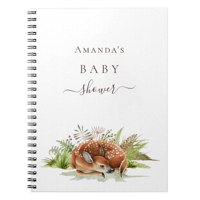 Guest book baby shower woodland animals deer (Front)