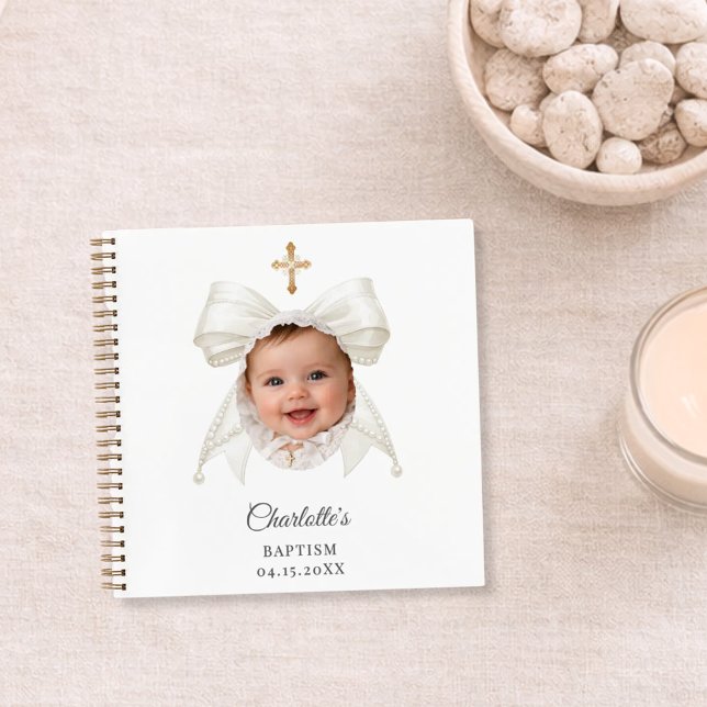 Guest Book Baptism Bow Girl Photo (Creator Uploaded)