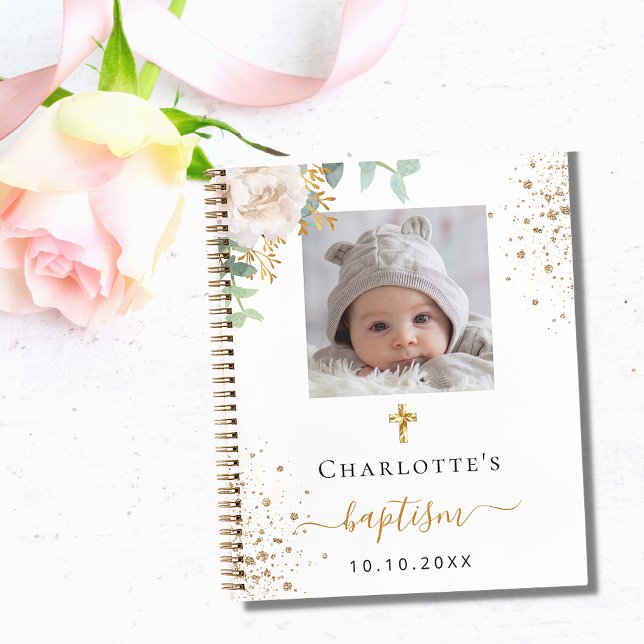 Guest book Baptism custom photo floral (Creator Uploaded)