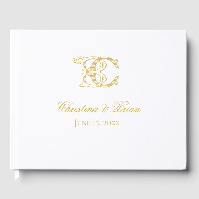 Guest Book BC Monogram or CB Monogram (Front)