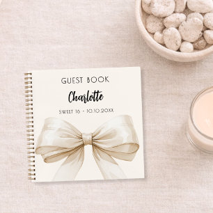 Guest book beige cream bow SWEET 16