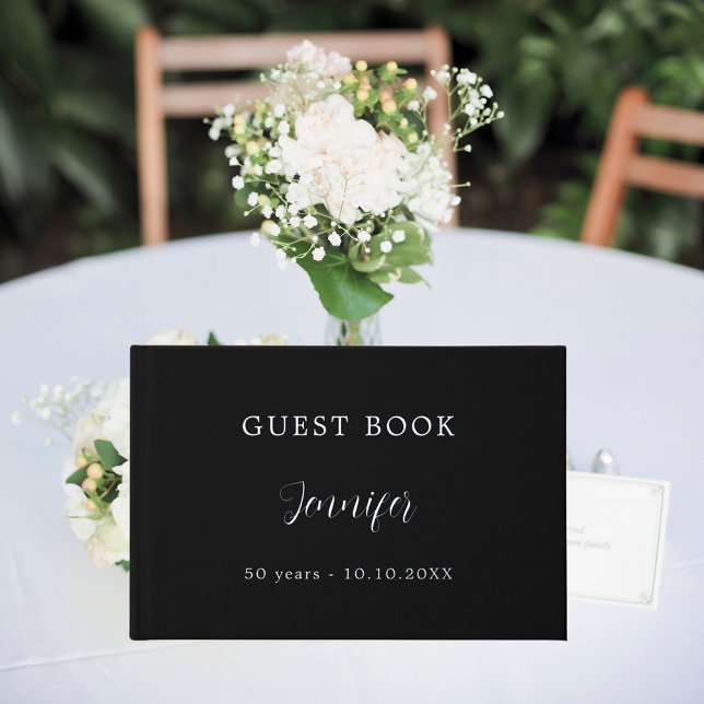 Guest book birthday black silver foil (Creator Uploaded)
