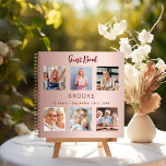 Guest book birthday photo collage rose gold<br><div class="desc">Create a unique photo collage. Use six,  6 of your favourite photos.  Personalise and add a name and age,  date. Rose gold coloured background.</div>