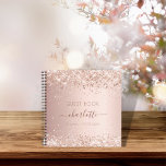 Guest book birthday rose gold blush glitter name<br><div class="desc">A guestbook for a feminine and glamourous 21st (or any age) birthday party.  A stylish rose gold faux metallic looking background with faux glitter dust. Add your name,  age 21/text.</div>