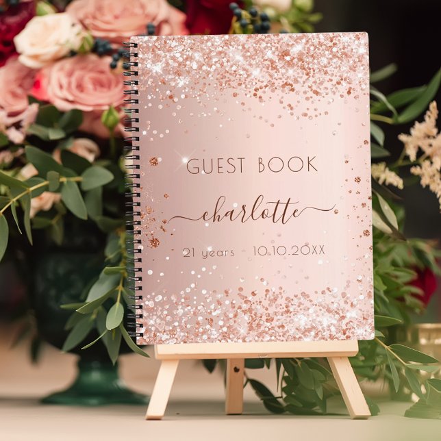 Guest book birthday rose gold blush name (Creator Uploaded)