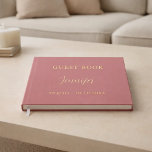 Guest book birthday rose gold foil<br><div class="desc">A guest book for a feminine and glamourous 50th (or any age) birthday party. Rose gold coloured background,  real gold foil text. Personalise and add a name,  age/text.
Spine: add your text.</div>