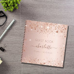 Guest book birthday rose gold monogram glitter<br><div class="desc">A guestbook for a feminine and glamourous 21st (or any age) birthday party.  A stylish rose gold background with faux glitter. Add your name,  age 21/text.</div>