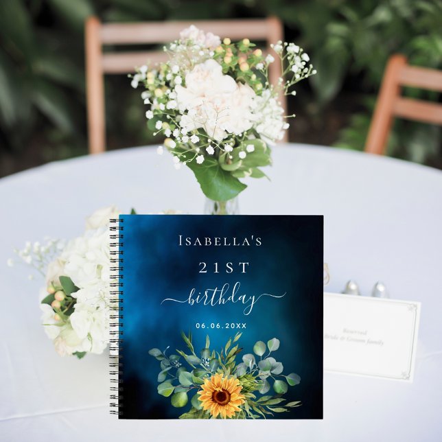 Guest book birthday sunflowers eucalyptus blue sky (Creator Uploaded)