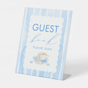 Guest Book Blue Boy Baby Shower Table Sign