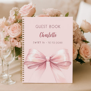 Guest book blush pink bow SWEET 16
