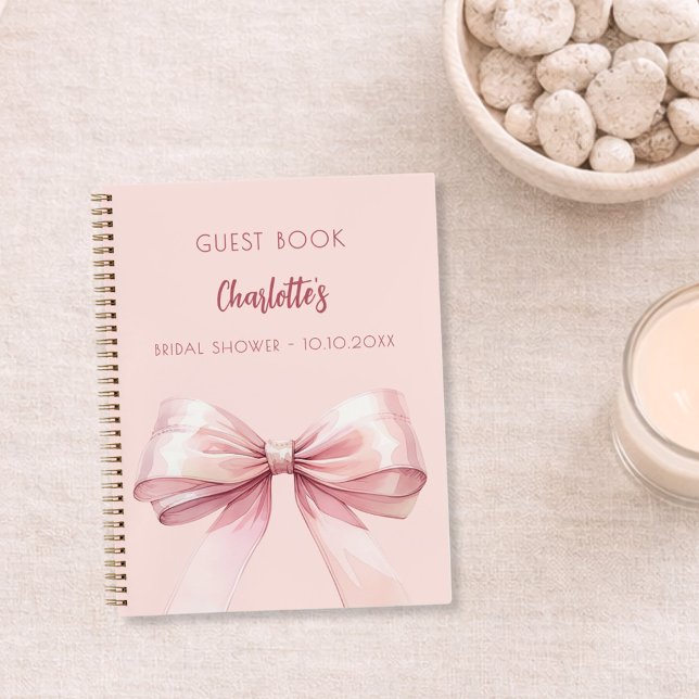 Guest book Bridal Shower blush pink bow (Creator Uploaded)