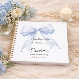 Guest book Bridal Shower bow something blue
