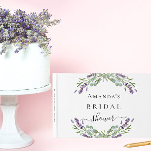 Guest book bridal shower lavender eucalyptus