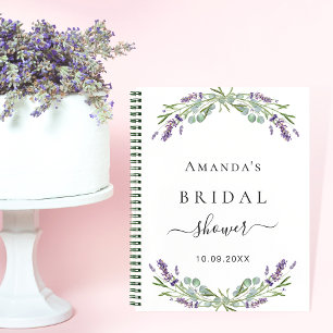 Guest book bridal shower lavender eucalyptus