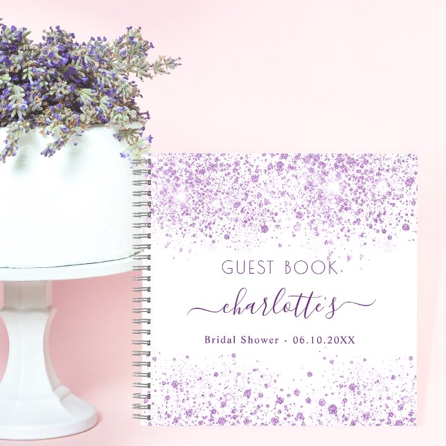 Guest book bridal shower lavender white (Creator Uploaded)