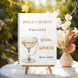 Guest book bridal shower pearl prosecco