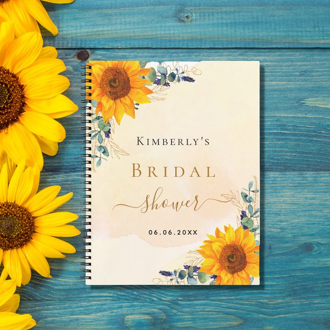 Guest book bridal shower sunflowers eucalyptus (Creator Uploaded)