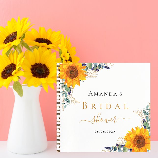 Guest book bridal shower sunflowers eucalyptus (Creator Uploaded)