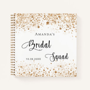 Guest book bride squad white gold glitter