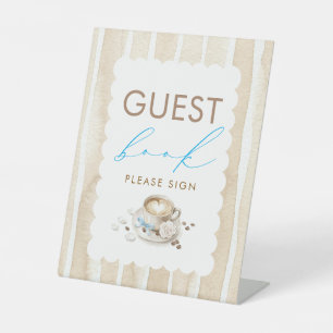 Guest Book Coffee Boy Baby Shower Table Sign