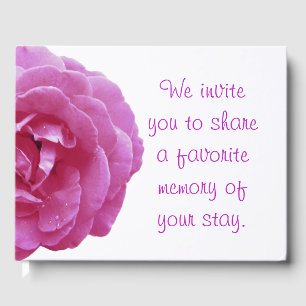 Guest Book - Dark Pink Rose