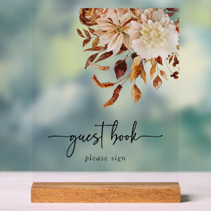 Guest Book Fall Acrylic Sign