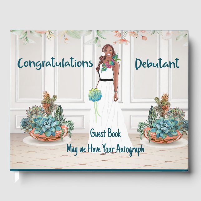 Guest Book for Black Debutante Celebration (Front)