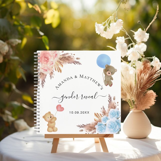 Guest book gender reveal party pampas grass baby (Creator Uploaded)