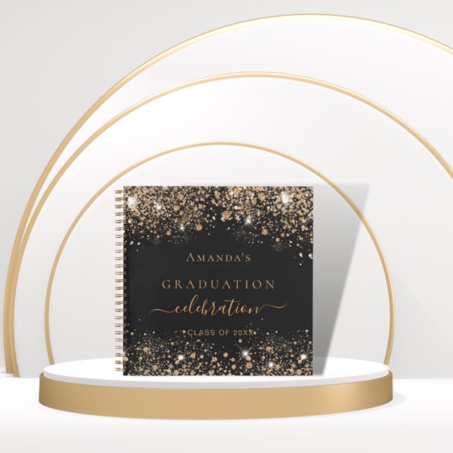 Guest book graduate black gold glitter 2023 (Creator Uploaded)