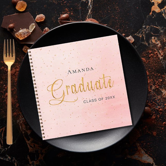 Guest book graduate blush pink gold script (Creator Uploaded)