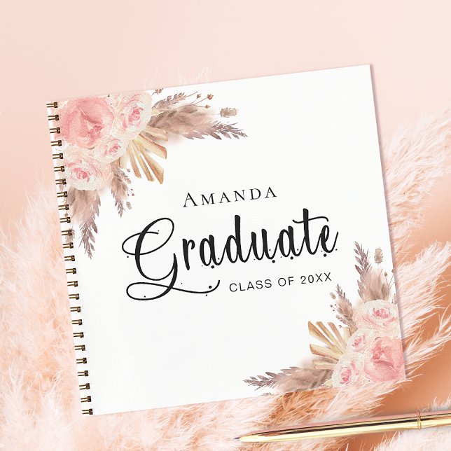 Guest book graduate pampas grass blush rose gold (Creator Uploaded)