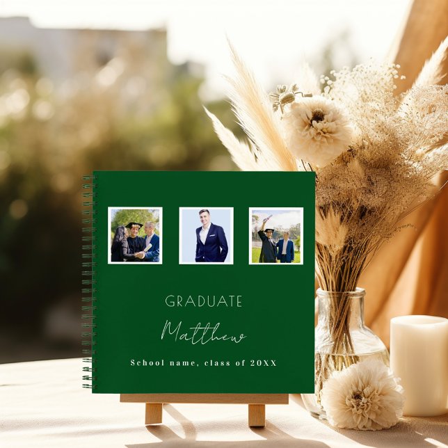 Guest book graduation green white photo name (Creator Uploaded)