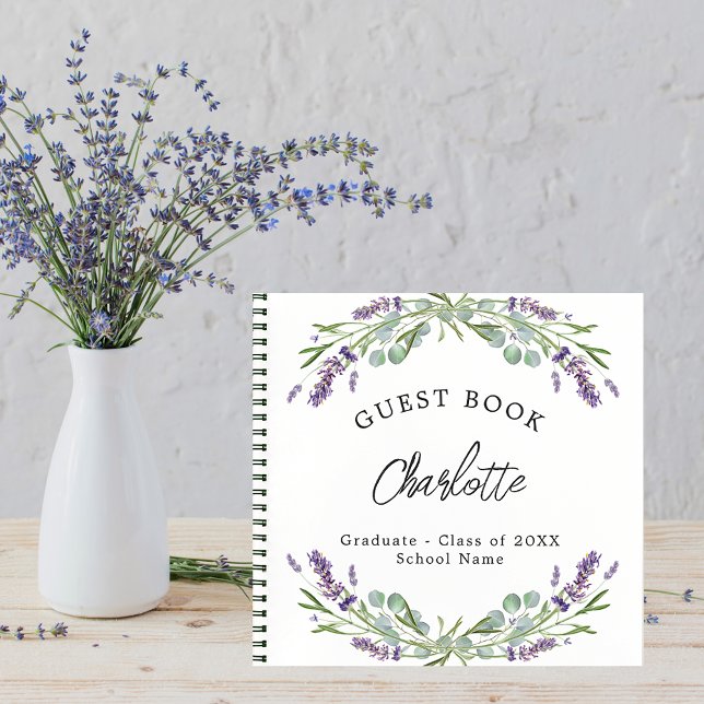 Guest book Graduation lavender violet eucalyptus (Creator Uploaded)